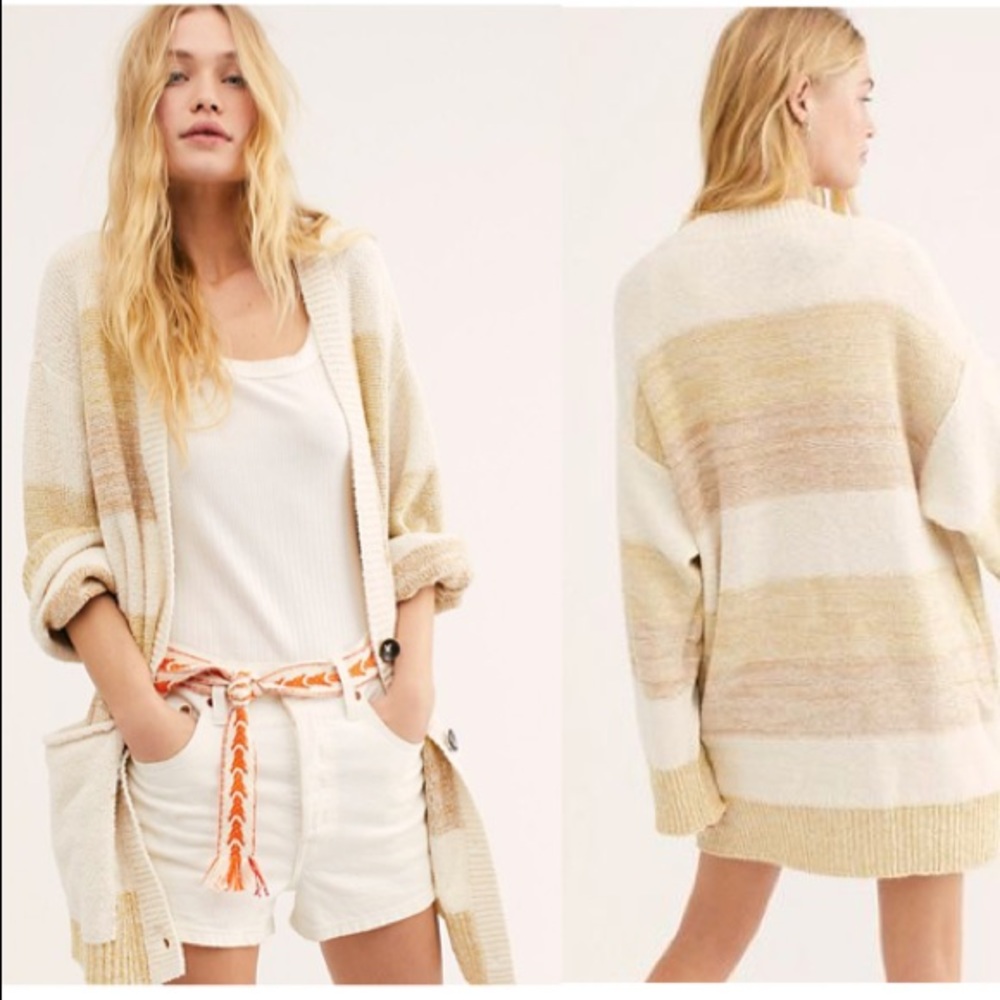 FREE PEOPLE Southport Beach Cardigan NWT S Grains